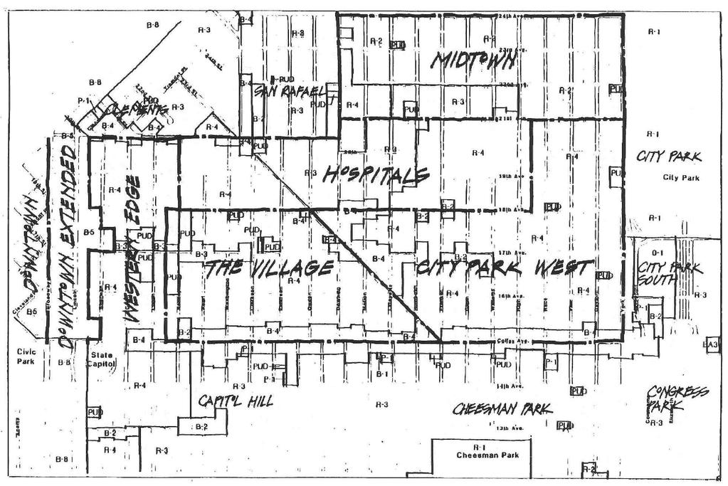 Uptown Neighborhood Plan (1986) Covers North Capitol Hill and City Park West Concern about loss of housing