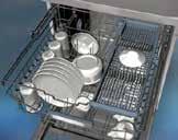 Adjustable cup racks The dishwasher is equipped with adjustable cup racks on the middle basket to allow long stemmed glasses to rest securely during washing, or stacking of smaller cups.