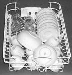 Loading the Dishwasher Before placing the dishes in the dishwasher, remove the larger food particles to prevent the filter from becoming clogged, which results in reduced performance.