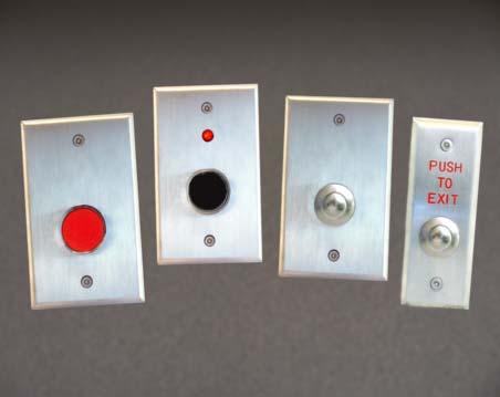 The easy to operate, request-to-exit controls are suitable for use in extreme conditions. Switches are furnished with a single gang plate or narrow mullion mounting.