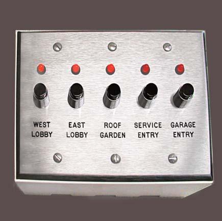 The aluminum anodized unit can be easily under-desk mounted The 5246 unit has a key switch locking mechanism to lock-out or override control of the buttons.