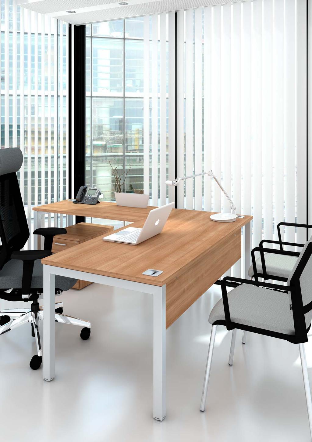 Rectangular Desk with Secretarial Return Rectangular workstations offer a traditional workspace available in several widths and two depth options, 800d