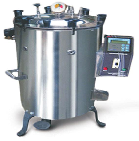 Vertical High Pressure Autoclaves - Triple wall with steam jacket Inner and outer chamber made of stainless steel. Outer chamber works as steam stock jacket.