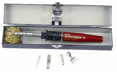Ultratorch UT-100 & UT-100-TC Butane-powered soldering iron, flameless heat tool and torch Triple function soldering iron, flameless heat tool and brazing torch Features oxygen-free, copper based
