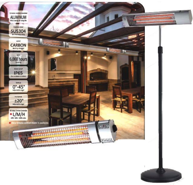 Blade infrared outdoor heater Yandiya s Blade infrared carbon heater, with aluminium body and stainless steel Grill, is ideal for outdoor patio areas.