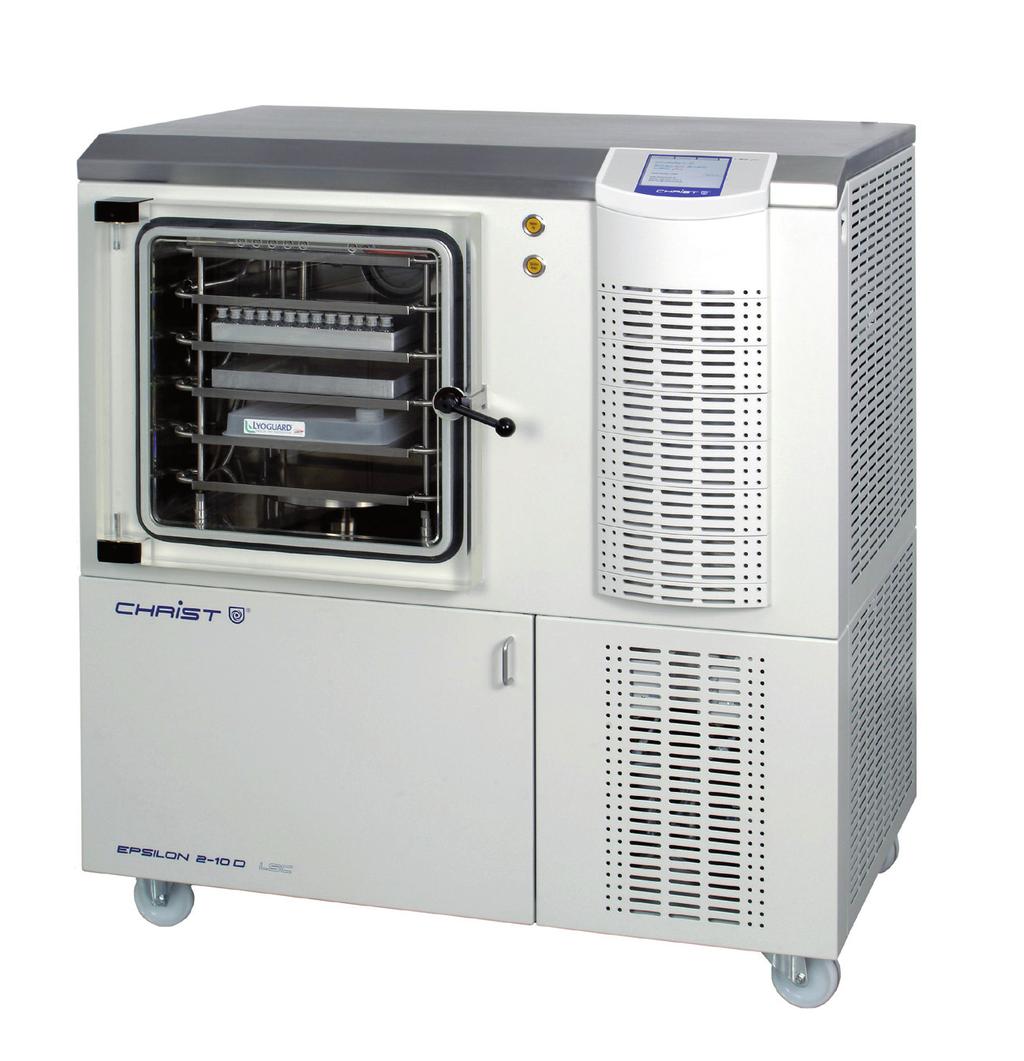 Epsilon 2-6 D LSCplus Further high quality and high performance pilot freezedrying systems Drying chamber and shelves are manufactured to the same standard as pharmaceutical production systems Shelf