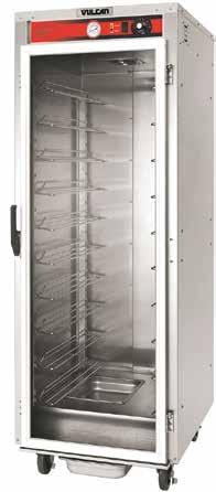 glass door w/ field reversible heavy-duty hinges Adjustable tray slides Includes 1 2 gallon water pan for proofing, drip trough and removable condensation pan on the bottom of cabinet 5" casters