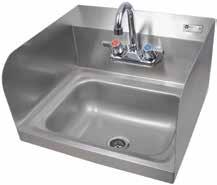 Includes Faucet 510100 510087 14"W x 10"L x 5" Deep Bowl 510100 14"W x 10"L x 5" Deep Bowl, Left & Right Side Splashes Does Not