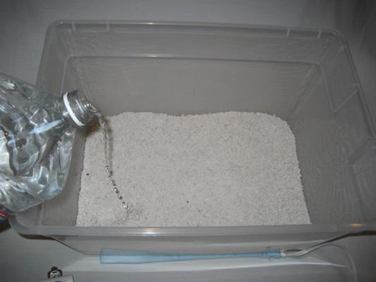Another fool proof method is to add all the perlite to a pillow case first and soak it very well.