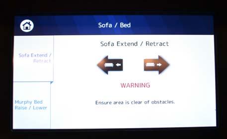 SECTION 9 FURNITURE AND SOFTGOODS Push the arrows to extend or retract the sofa seat. 4.