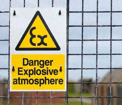 Explosive Atmospheres Warning Sign The employer must mark points of entry to places where explosive atmospheres may occur with distinctive signs: The employer may combine existing explosion risk