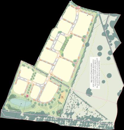 publicly accessible greenspace in the form of woodland & hedgerows (67%), play areas and footpaths; We will provide a sustainable drainage solution to manage surface water run off, such as