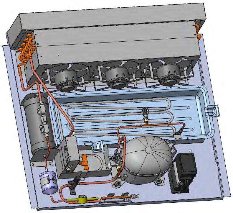 REFRIGERATION PACKAGE LAYOUT: MODEL GCD456R SELF-CONTAINED UNIT 1. Refrigeration Package Layout Illustration shown reflects model GCD856R refrigeration package.