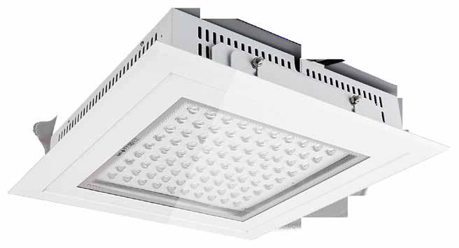 Each light in the series features an IP65 dust/water ingress protection rating making them perfect for demanding lighting applications such as in petroleum stations, car parks & car washes,