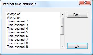 Double click an external time channel row to open its dialog box. You can print and save what you see in the list. A filter function is available. 22.3 