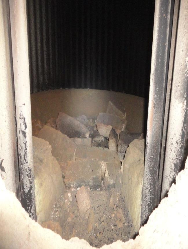 Inspection and Cleaning Frequently inspect the refractory for defects, cracks, debris, or crumbling The burner inlet refractory geometry is important to maintain the correct flame figure If possible
