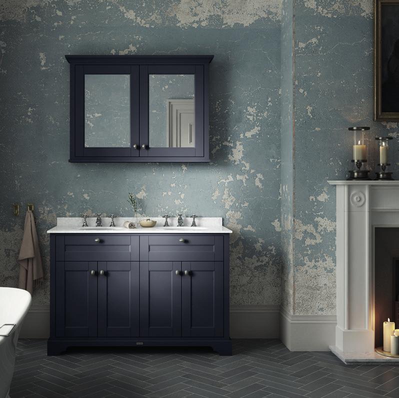 OLD LONDON: FURNITURE NEW WITH IT'S ENDURING COLOUR PALETTE OF TIMELESS SAND, STORM GREY AND TWILIGHT BLUE, THE OLD LONDON FURNITURE WILL ADD OPULENCE TO THE FINEST OF BATHROOMS.