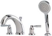 Contemporary Bath Taps The three hole bath sets offer either the 175mm and 260mm reach spouts and either crosshead or lever handles.
