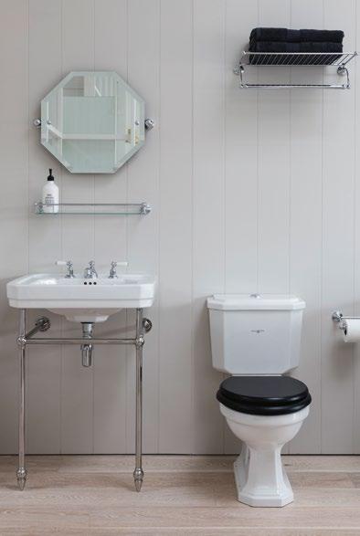 toilet, AU6703 - Bottle trap, AU6960 - Paper holder in chrome finish AU2933 & AU2934 - Art Deco basin &