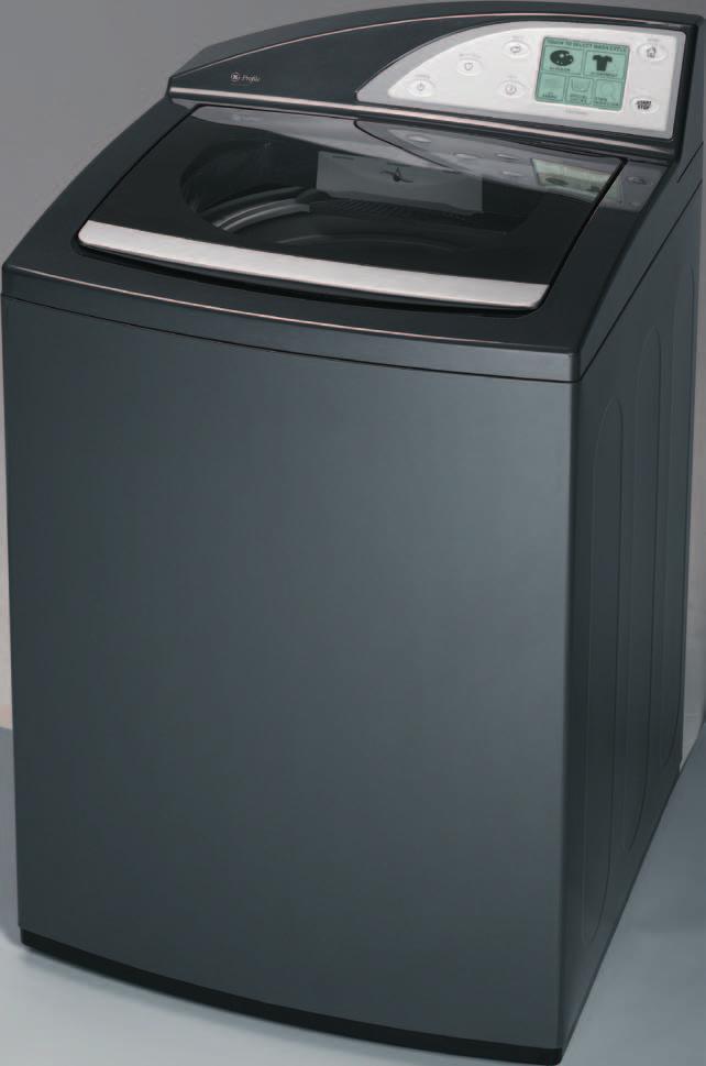 GE Profile Harmony washer English/Spanish LCD controls are accessed by touching Help and then