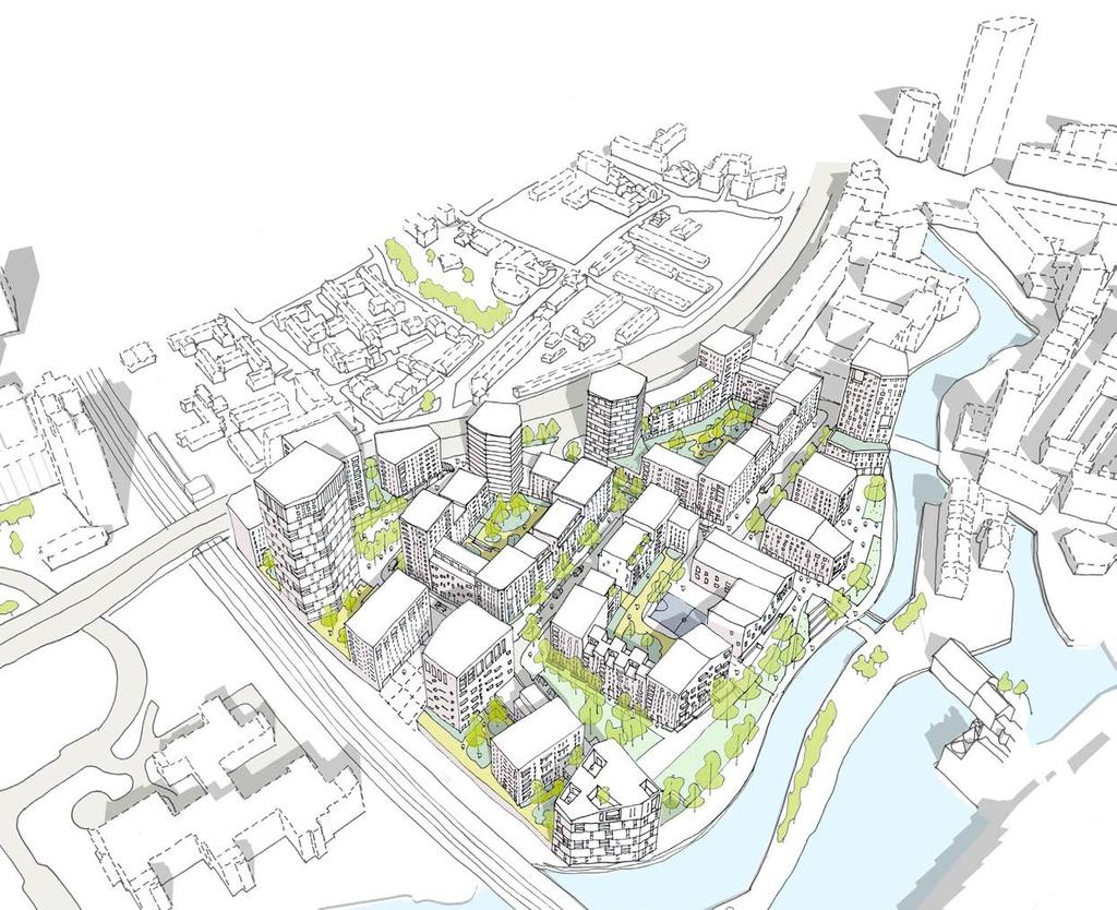 4.0 THE ILLUSTRATIVE MASTERPLAN The Illustrative masterplan demonstrates one way in which local policy and the SPD can be applied to deliver comprehensive development on the site.