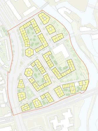 The sections below illustrate the variety of street sections proposed within the illustrative masterplan. These sections assume a floor to ceiling height of 3.15m in all residential buildings.