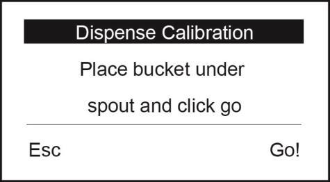 7.4 Dispense Calibration Procedure (in Engineering Settings) The Dispense Calibration procedure should only be run if the machine has had major component change, such as PCB or inlet solenoid that
