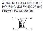 WIRING Analog mv Output Wiring Connection PIN 1 PIN 2 PIN 3 PIN 4 Molex 4pin Connector PCB Mount