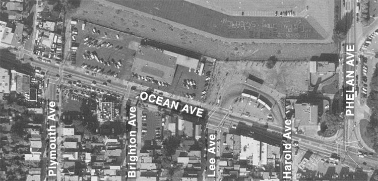 Phelan Loop area, existing conditions Phelan Loop area, with proposed infill development and open space Though functionally a part of the Ocean Avenue Neighborhood Commercial District, the, along the