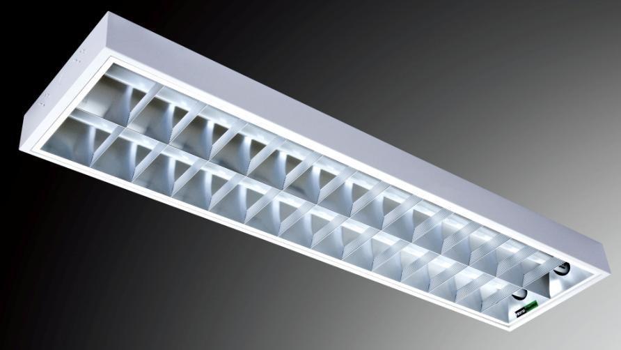 Troffer_ recessed fluorescent light fixtures, usually rectangular in shape to fit into a drop ceiling grid.