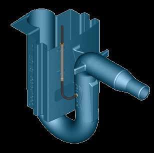 Flow-optimized inlet-pipe made of PE w v Settling sediments, which are heavier than water, are kept in the sludge trap. At the same time the separation of emulsified mineral-oils starts here.