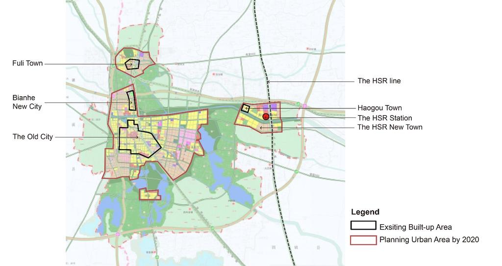 Passive Decentralization Case: Suzhou HSR New Town Suzhou HSR new town is located in a rural area that is 24 kilometers from the existing built-up area.