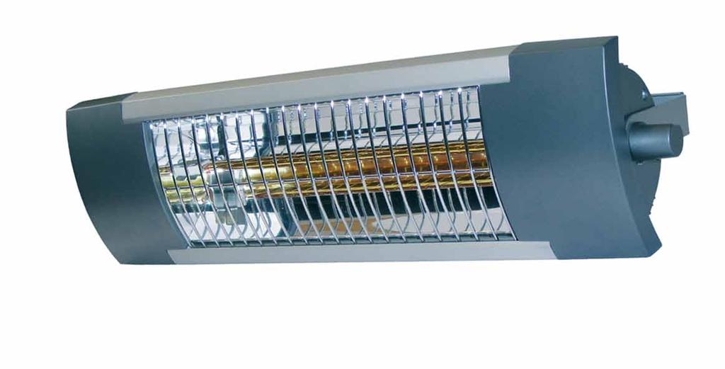 with PIR sensors, further energy savings are available Element 2kW gold quartz halogen lamp Finish high quality aluminium case in silver Reflector high performance polished reflector Fitted guard