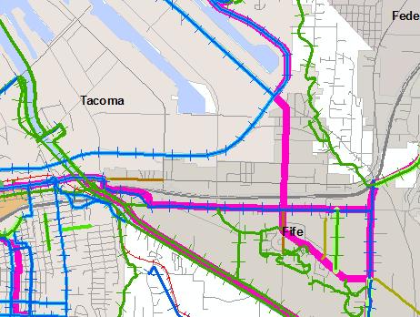 Pierce County Connecting the Port of Tacoma: Current network shows connection on 54 th but no strategy in Tacoma or Fife plan for