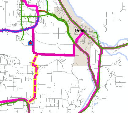 Pierce County Connections in Orting Area: New suggested route