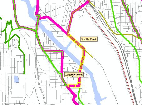 King County Connection to South Park and Georgetown: New suggested route.