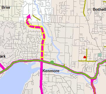 Snohomish County Suggested Connection to Snohomish County: Suggested route to connect better into Snohomish.