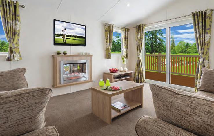 TV and DVD player not included Sumptuous high street inspired curtain fabrics, generous comfy seating, and the classic oak wood tones of the furniture combine to give this lodge a stylish appeal.