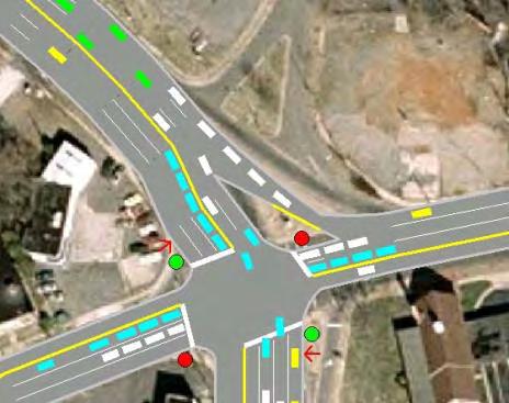 lanes Improve pedestrian conditions City conducted SimTraffic analysis Developed Options (18% increase