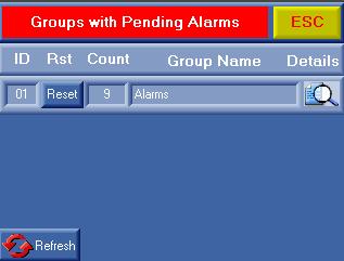 ALARM MESSAGE HANDLER In the event of an alarm condition, two indications will appear on the main screen. A text message will be displayed indicating the nature of the alarm condition.