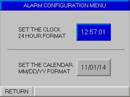 CLOCK The has real time clock built in. This clock provides a date and time stamp to the alarm handler so that alarm events can be logged.