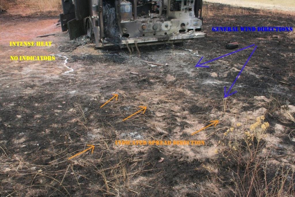 Photographs Figure 1: Burn pattern indicators suggests the fire