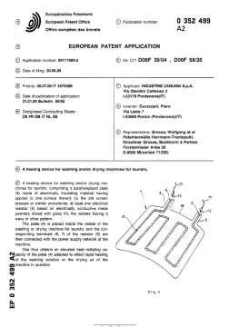45 Result of the prior art search The prior art search found a document that shows a similar heating element for a washing machine.