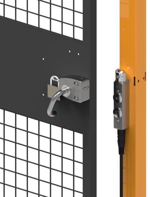 Option 3: THESSELQ5 locked the machine will operate. This switch utilises a solenoid which holds the guard door closed until the machine has finished its current operating cycle.