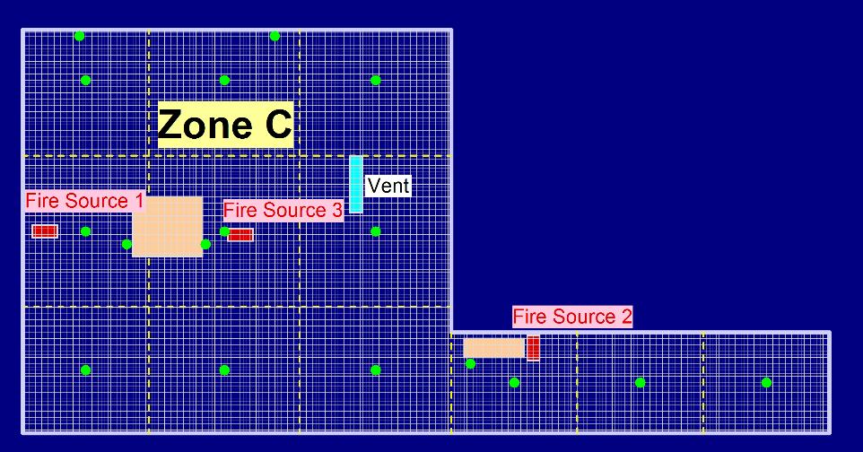 Occupants are supposed to start evacuation when smoke descends in an adjacent grid Grid size: 24mx24m Smoke Level [m] 3 2.5 2 1.5 1 0.