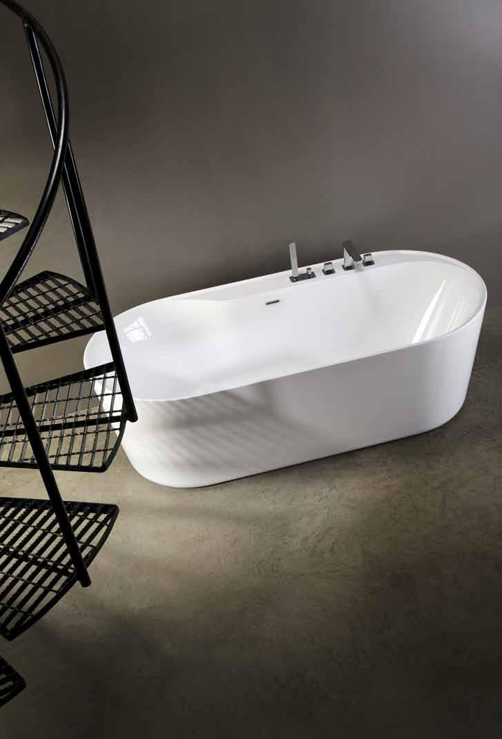 Freestanding Bath Tub with Push Type Waste with Overflow