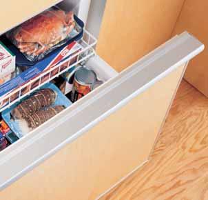 Top-mounted to allow full use of space in the bottom rear of the unit 61 cm depth keeps items in back within easy reach Spillproof tempered-glass shelves contain spills and leaks, preventing leakage