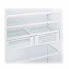 shelves contain spills to aid cleanup Removable for take-to-the-sink cleanup Power interruption switch behind consumer-removable top grille completely turns off power to unit for safe cleaning and