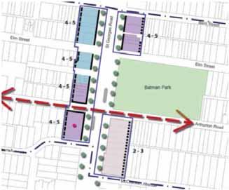8.3 St Georges Road Precinct 3 Arthurton Road (i) Precinct overview St Georges Road Precinct 3 extends north of McCracken Avenue to Bent Street on the east side of St Georges Road, and north of