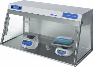 The innovative built-in UV-air recirculator provides constant decontamination of the air volume within the cabinet, making it suitable for working